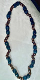 ~Handmade Prayer necklace (**necklace only) made with Deep Aqua wash and Dark Almond Loose bead inset~