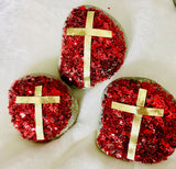 COLOR BURST! ~Prayer Rock~ Ruby Hearts & Gold Ribbon!