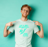 "Life is Hard" Tee! Life is BLESSED with God in it! God Never said it would be easy! ♥ "SEAFOAM METALLIC"