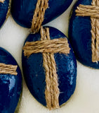 ~Opaque painted burlap Prayer Rocks~ Midnight sun!