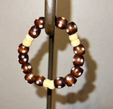 ~Handmade Prayer necklace and bracelet (**set)....color Light Natural loose bead with Dark Almond bracelet~