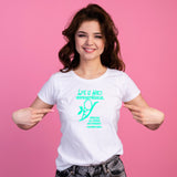 "LIFE IS HARD TEE" LIFE IS BLESSED WITH GOD IN IT! GOD NEVER SAID IT WOULD BE EASY! ♥ "SEAFOAM METALLIC"