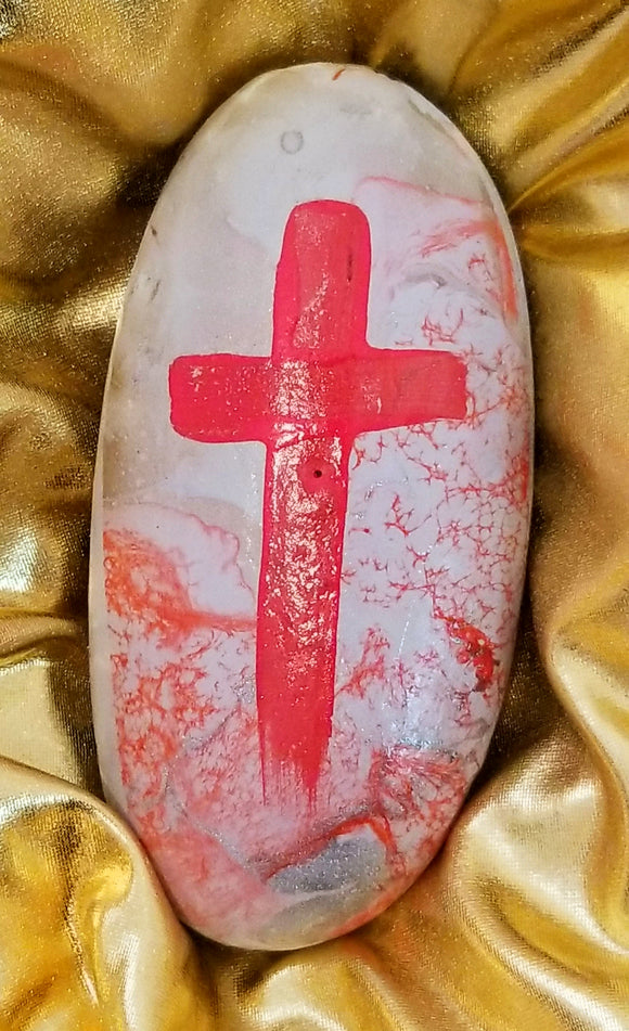 ~Swirl Dipped Prayer Rock~ Prayer Pink!