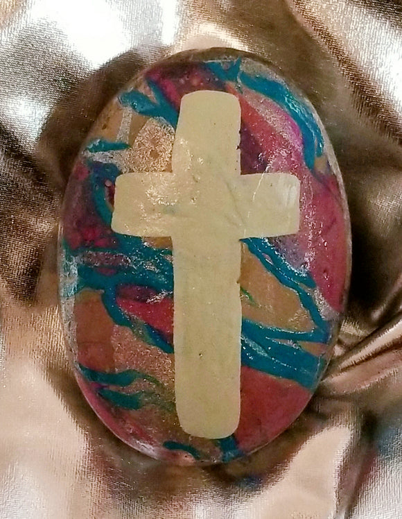 ~Swirl Dipped Prayer Rock~ Turquoise River!